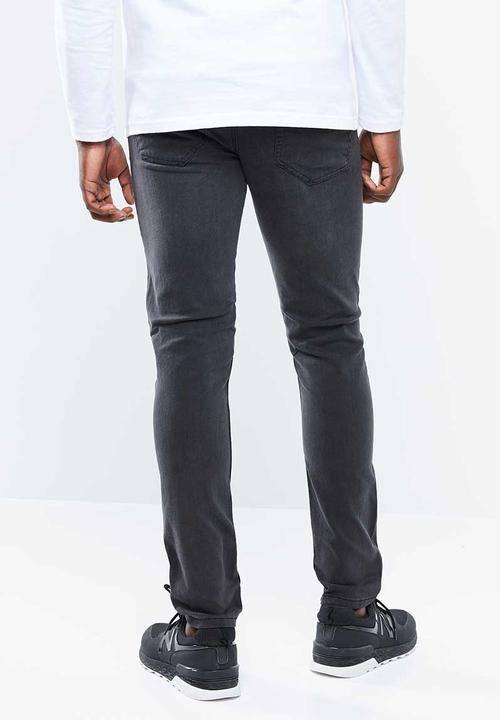 Only & Sons - Warp skinny knee cut jeans - grey
