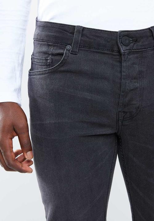 Only & Sons - Warp skinny knee cut jeans - grey