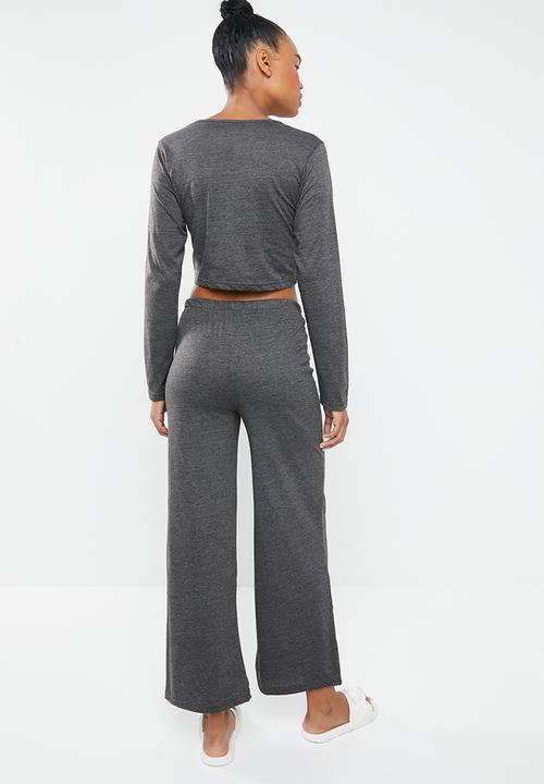 Missguided - Notch front flared leg lounge set - grey
