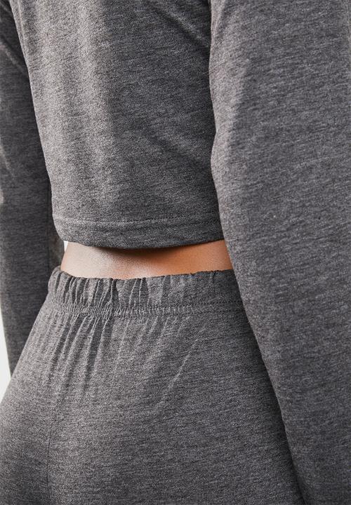 Missguided - Notch front flared leg lounge set - grey