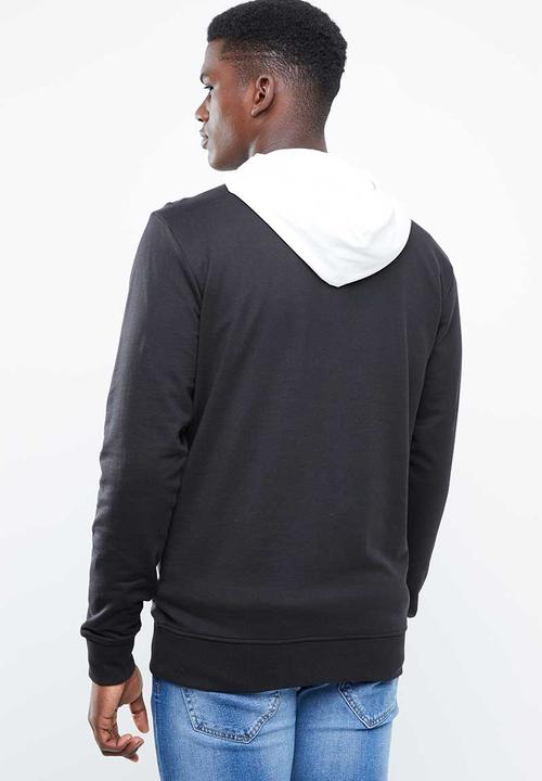 Only & Sons - Danny contrast sweat hood - black