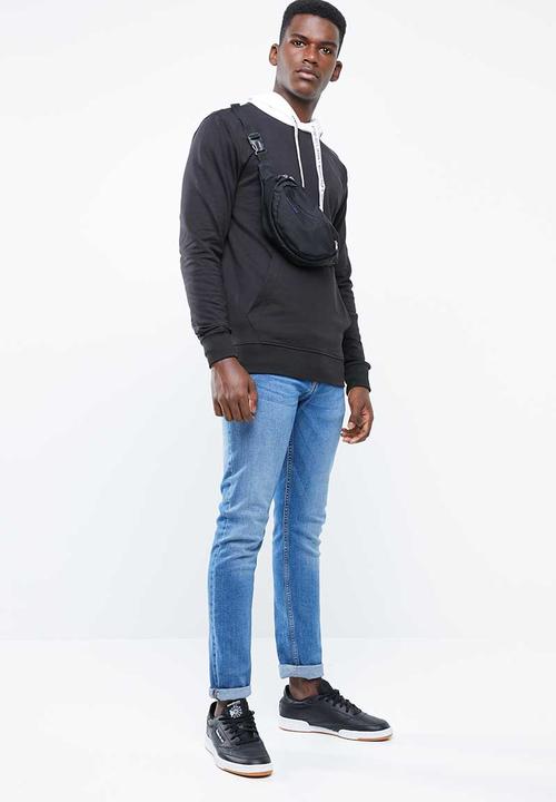 Only & Sons - Danny contrast sweat hood - black