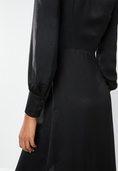Missguided - Satin tie side maxi dress - black