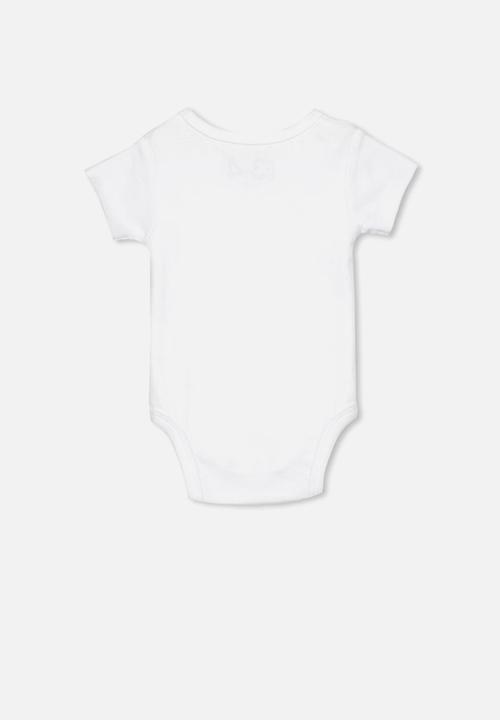 Cotton On - New born short sleeve bubbysuit - white