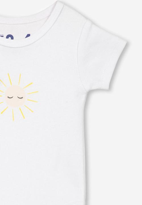 Cotton On - New born short sleeve bubbysuit - white