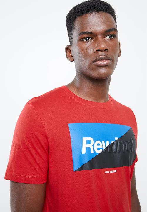 Jack & Jones - Logan short sleeve regular fit tee - red