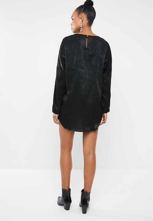 Missguided - Oversized overlay dress - black