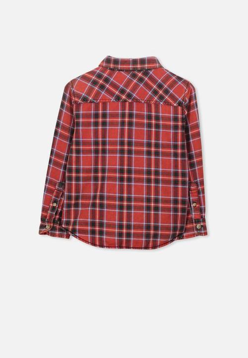 Cotton On - Noah long sleeve shirt - red