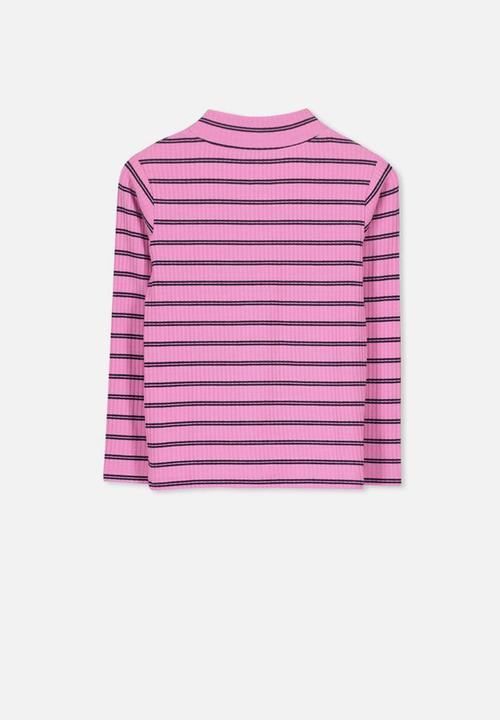 Cotton On - Ellie long sleeve rib top - pink