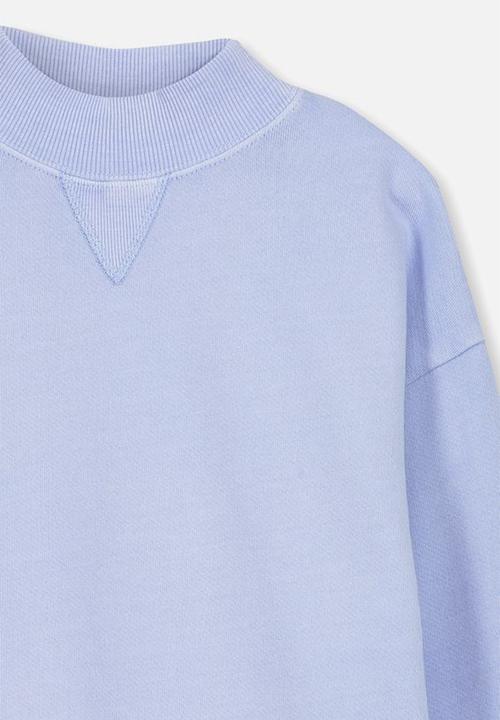 Cotton On - Olivia oversize high neck fleece top - blue