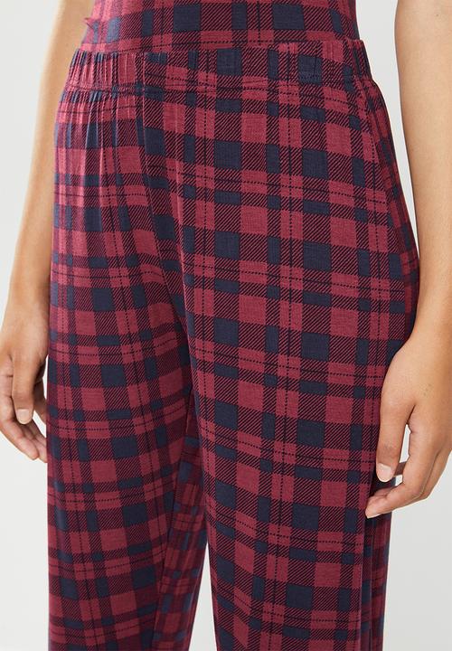 New Look - M&M check trouser - red & navy