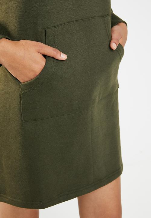 Brave Soul - Hooded jumper dress - green