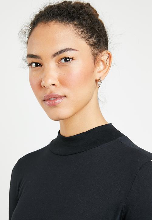 Brave Soul - Long sleeve roll neck with side stripe - black