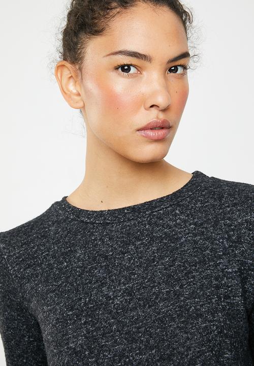 Brave Soul - Long sleeve top with bell sleeves - charcoal