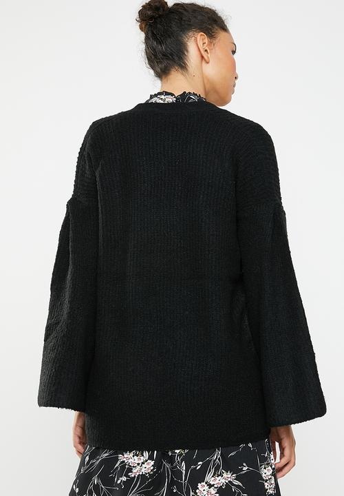 Brave Soul - Flared sleeve cardigan - black