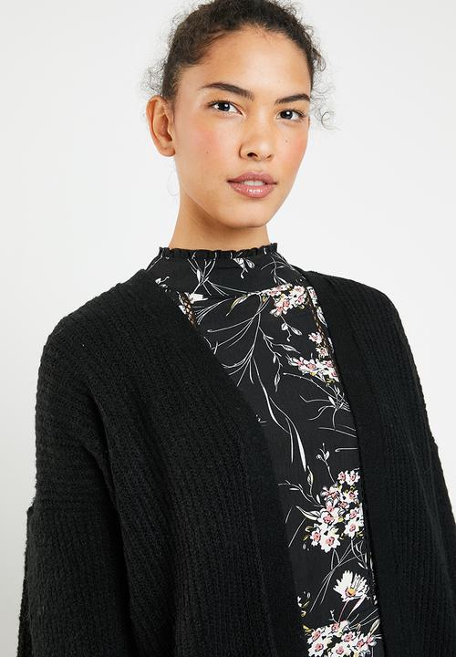 Brave Soul - Flared sleeve cardigan - black