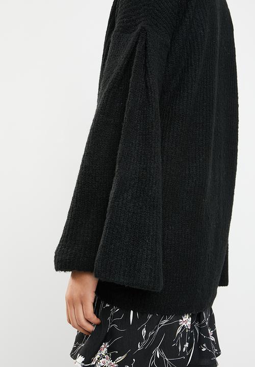 Brave Soul - Flared sleeve cardigan - black