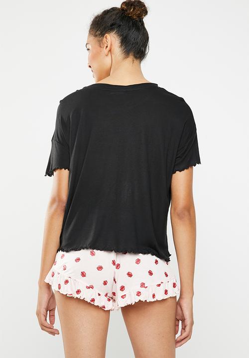 New Look - Sassy lips shorts pj set - multi