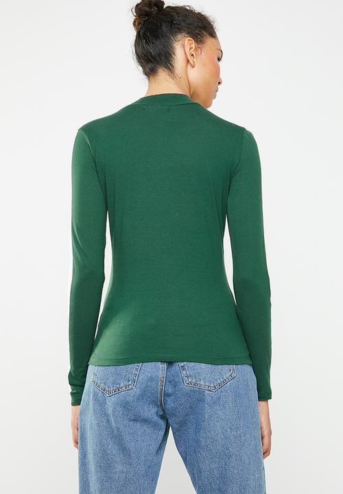 Brave Soul - Long sleeve roll neck with side stripe - green