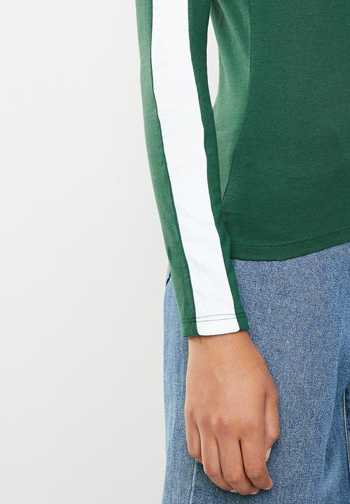 Brave Soul - Long sleeve roll neck with side stripe - green