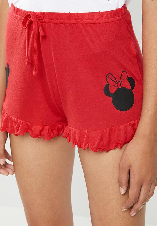 New Look - Love disney ruffle short set - red