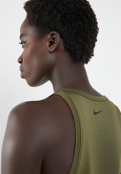 Nike - Nk tank cut in knit wvn - green & navy