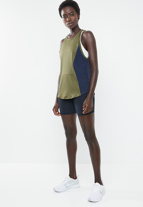 Nike - Nk tank cut in knit wvn - green & navy