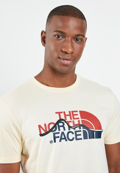 The North Face - M short sleeve mountain line tee - cream