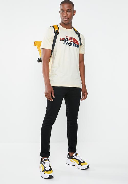 The North Face - M short sleeve mountain line tee - cream