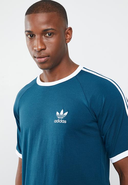 adidas Originals - 3 stripes tee - blue & white