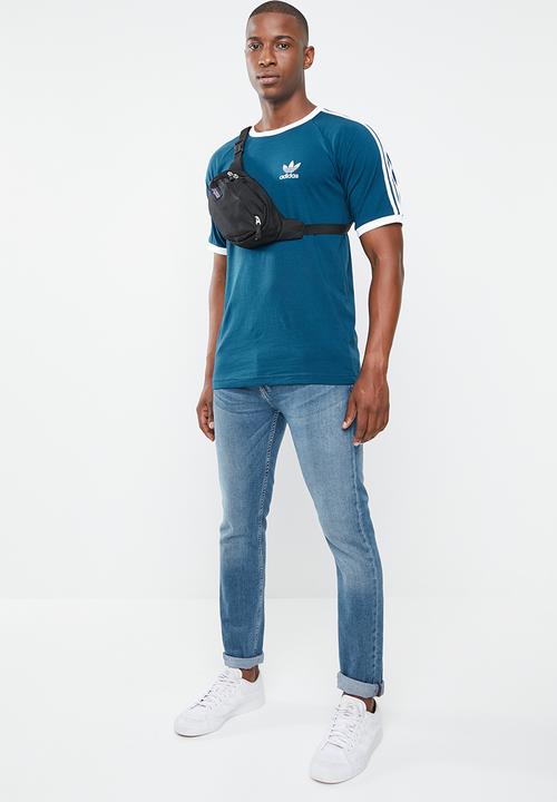 adidas Originals - 3 stripes tee - blue & white