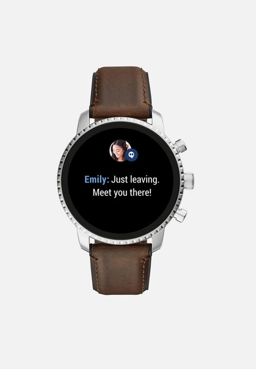 Fossil - Gen 4 smartwatch - explorist HR brown leather