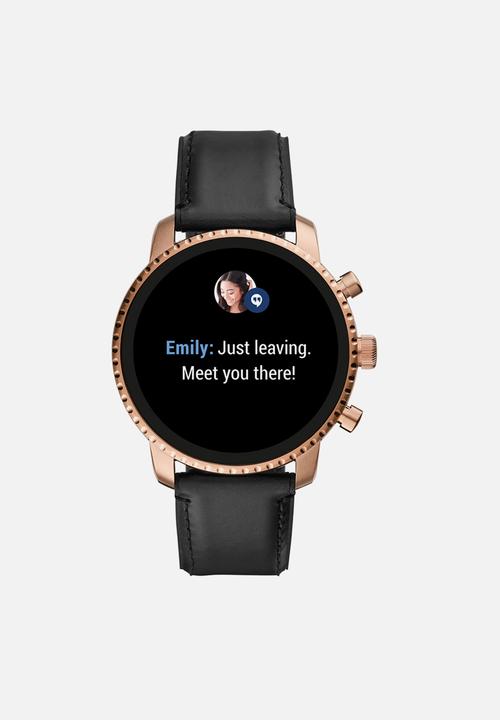 Fossil - Gen 4 smartwatch - explorist HR black leather
