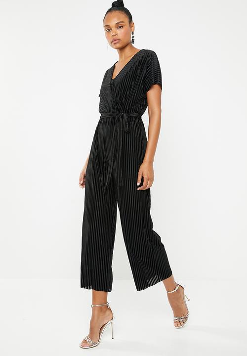 jumpsuit v neck black