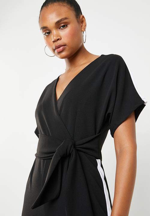 STYLE REPUBLIC - Contrast stripe jumpsuit - black