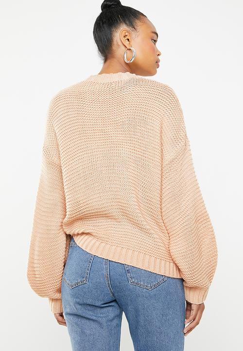 Missguided - Cable knitted jumper - peach