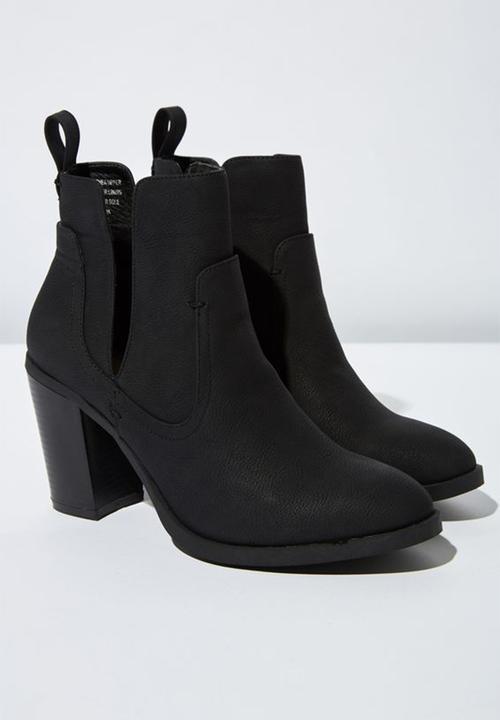 Cotton On - Faux suede cut out boot - black