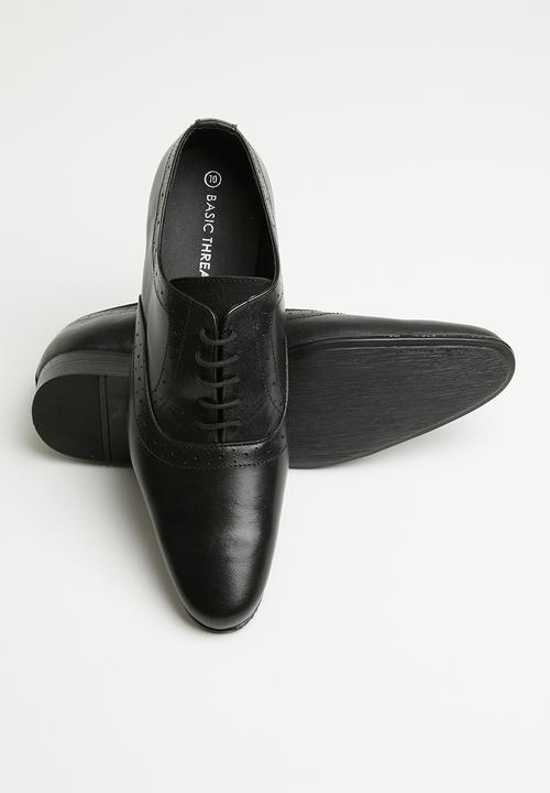 basicthread - Jonathan leather oxford - black