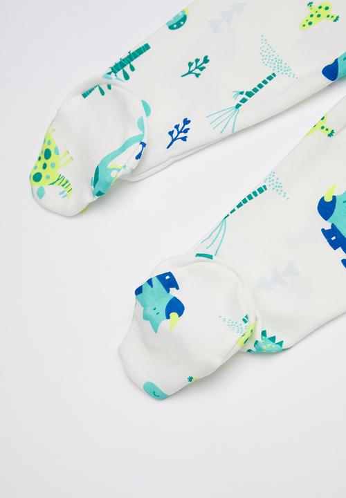 Baby Corner - Dino 2 pack footed pants - multi