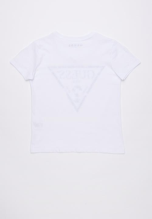 GUESS - Short sleeve cracked tri tee - white