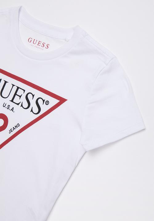 GUESS - Short sleeve core triangle tee - white