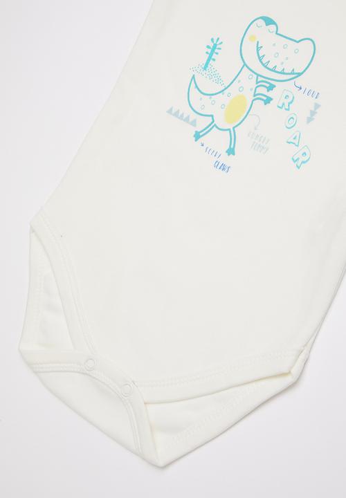 Baby Corner - Dino 2 pack printed short sleeve bodysuits - multi
