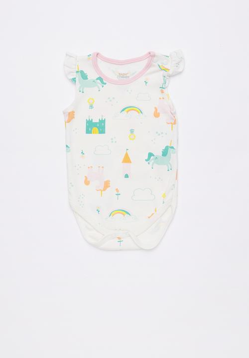 Baby Corner - Unicorn 2 pack frilly bodysuit - multi