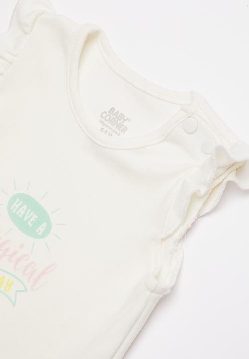 Baby Corner - Unicorn 2 pack frilly bodysuit - multi