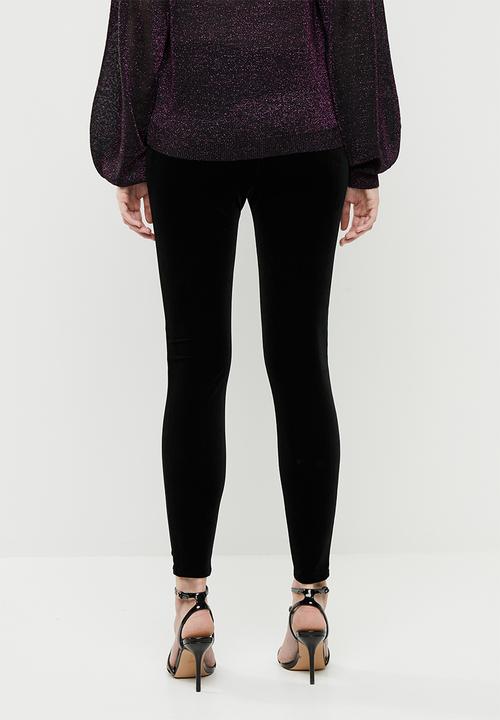 ONLY - Luxe velvet slim pants - black