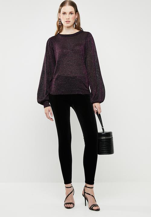 ONLY - Luxe velvet slim pants - black
