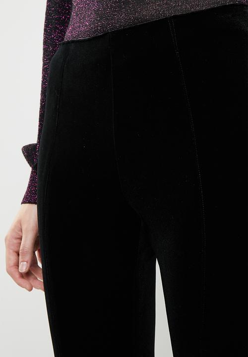 ONLY - Luxe velvet slim pants - black