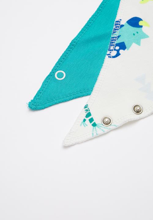 Baby Corner - Dino 2 pack bandana bib - multi