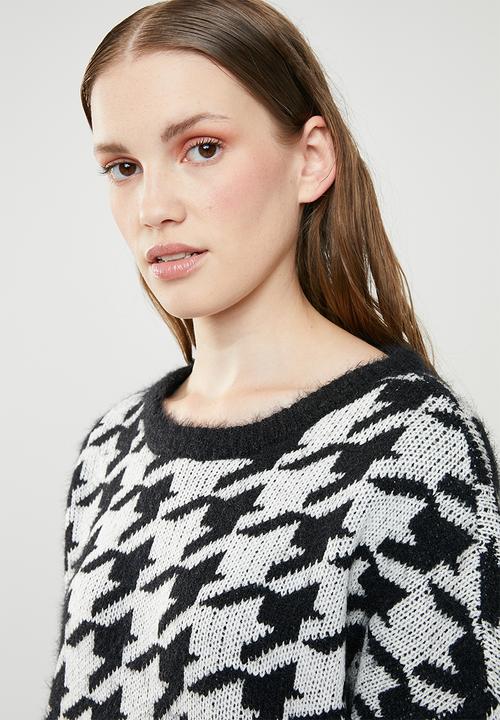 ONLY - Telma houndstooth knit - black & white