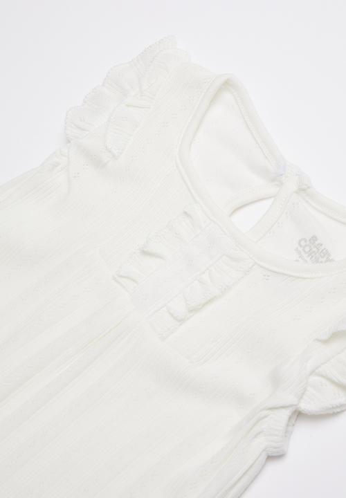 Baby Corner - Frilly Short Romper - Off White